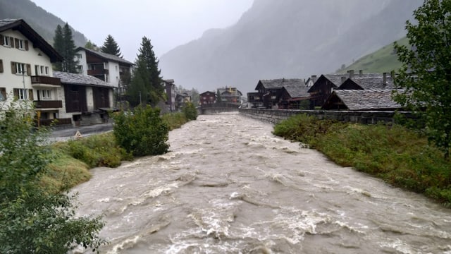 Flooded stream in Vals.