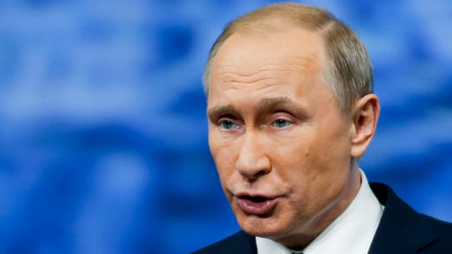 Der russische Präsident Wladimir Putin bei einer Rede.