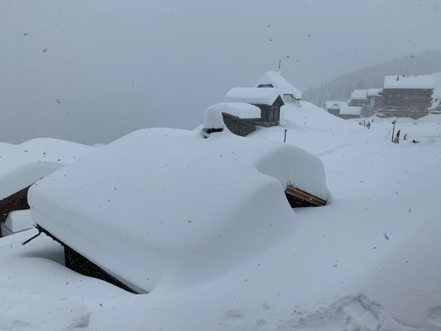 Die verschneite Bettmeralp.