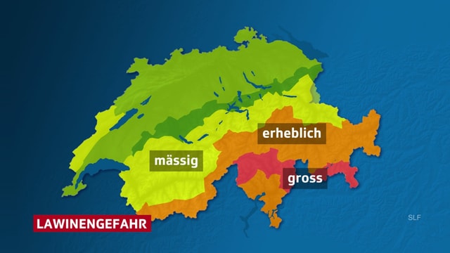 Swiss map with avalanche bulletin