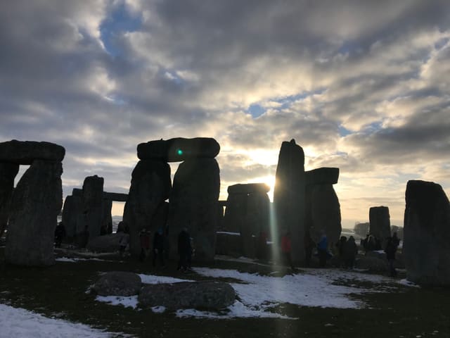 Sonnenuntergang in Stonehenge.