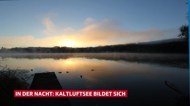 Das Bild zeigt die Morgenstimmung am Burgäschisee kurz vor Sonnenaufgang.