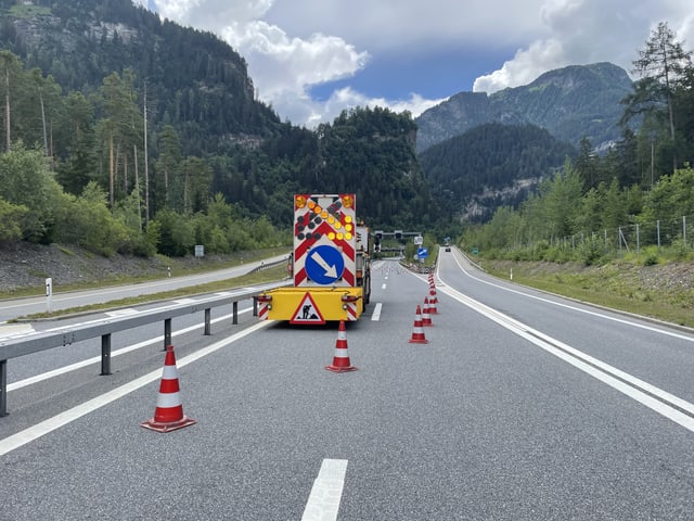 Auf der A13 Richtung Süden – Ausfahrt Thusis