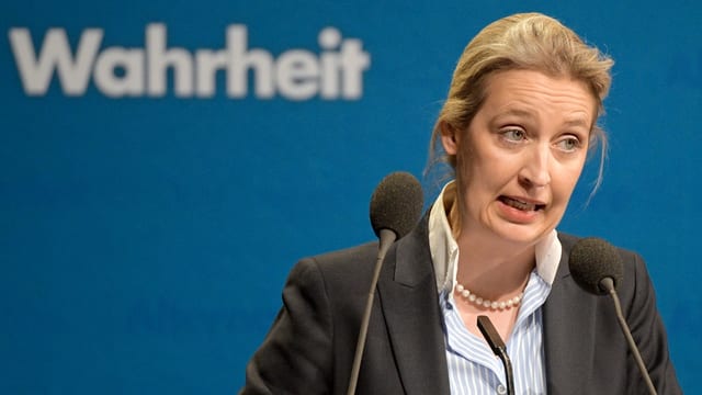 Alice Weidel bei einer Rede.