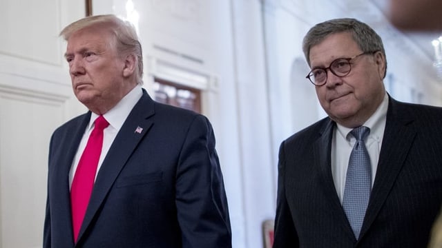 Donald Trump und sein Justizminister William Barr: Gemeinsam arbeiteten sie daran, Mueller unglaubwürdig zu machen.