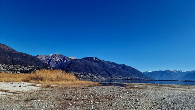 Im Maggiadelta gab es aufgrund der Trockenheit grosse Kiesbänke.