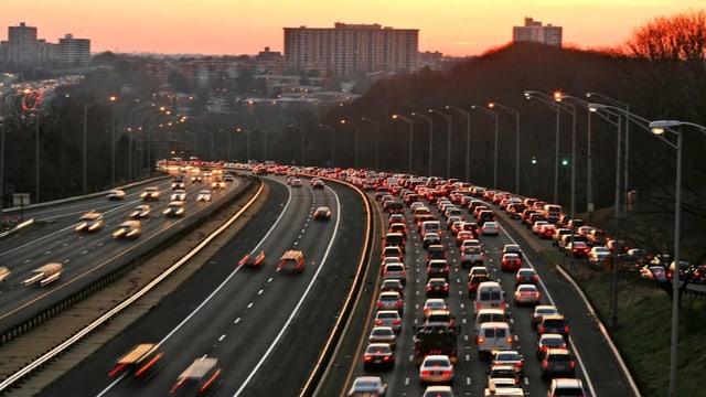 Stau auf Autobahn