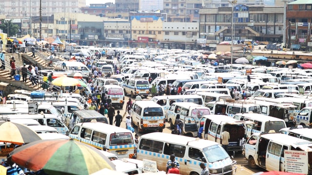 Taxipark in Kampala, Uganda.