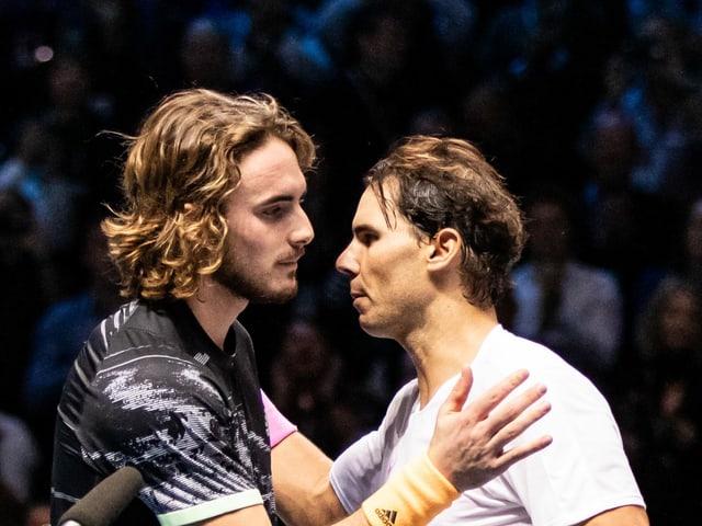 Stefanos Tsitsipas and Rafael Nadal.