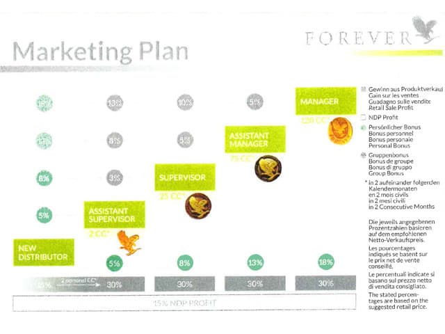 Grafik mit Gewinnmöglichkeiten bei Foreverliving.