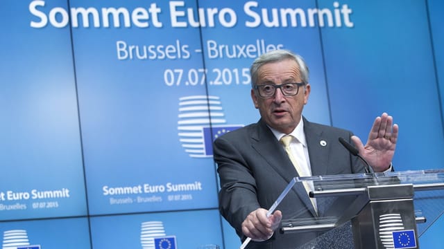 Juncker bei der Abschlussmedienkonferenz nach dem EU-Gipfel.