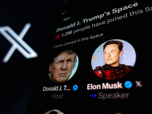 Bildschirmfoto von Twitter Space mit Donald Trump und Elon Musk.