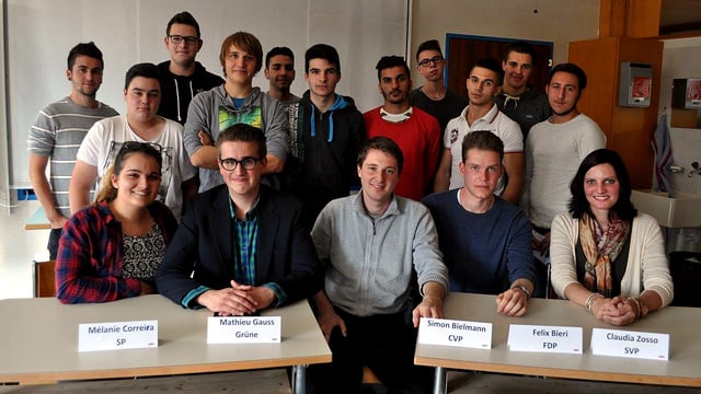 Gruppenbild im Klassenzimmer.