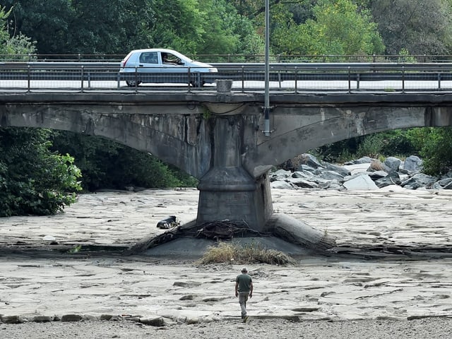 Das trockene Flussbett des Sangone