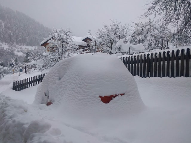 Snowy car.