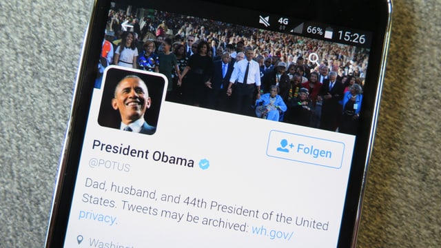 Twitterprofil von Barack Obama als POTUS.