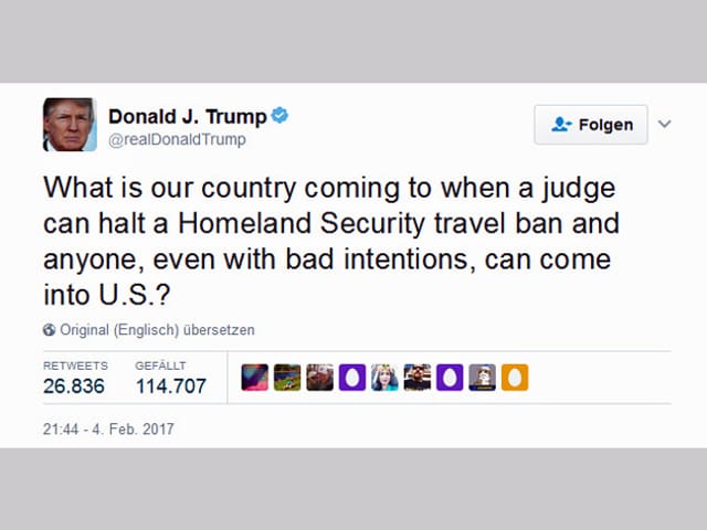 Tweet von Trump.