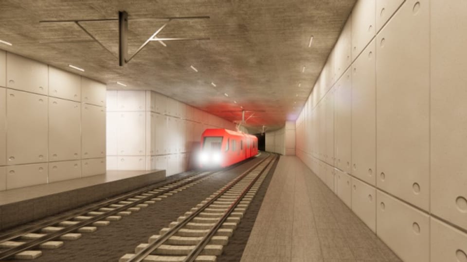 So könnte die unterirdische Haltestelle Kreuzungsstelle der Appenzeller Bahnen aussehen