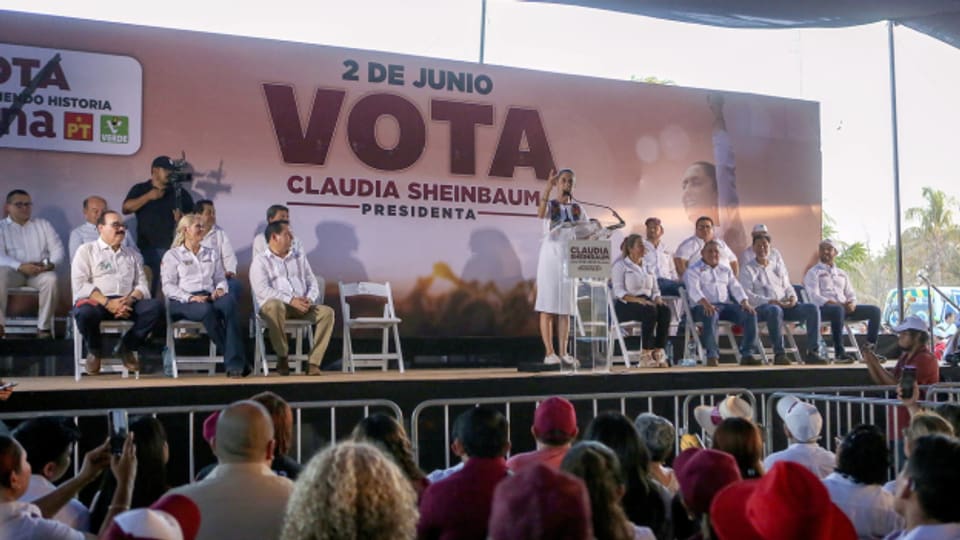 Claudia Sheinbaum, die Kandidatin der Regierungspartei Morena, bei einer Wahlkampfveranstaltung.