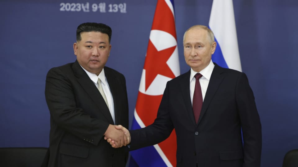 Russlands Präsident Wladimir Putin mit Nordkoreas Machthaber Kim Jong Un.