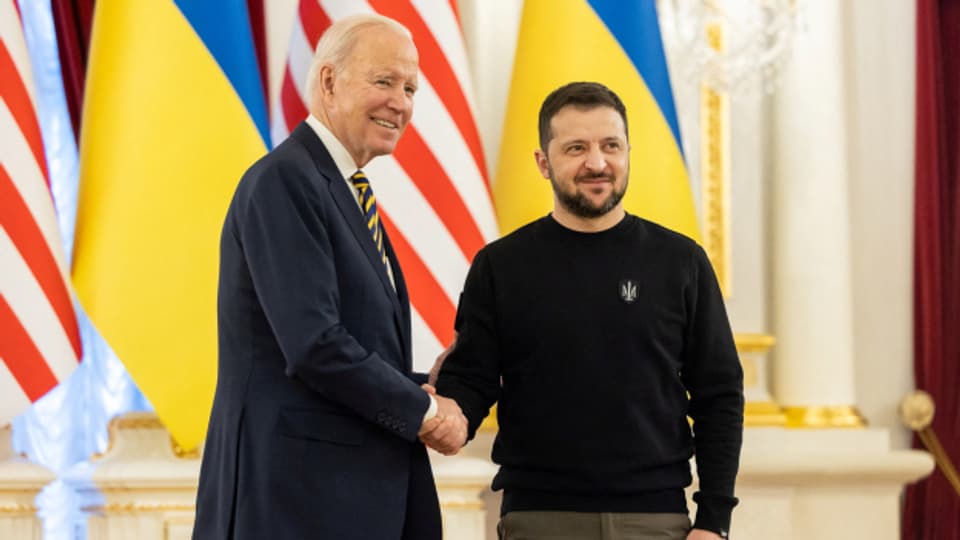 Kurz vor dem Jahrestag der russischen Invasion besuchte Joe Biden am Montag die Ukraine.