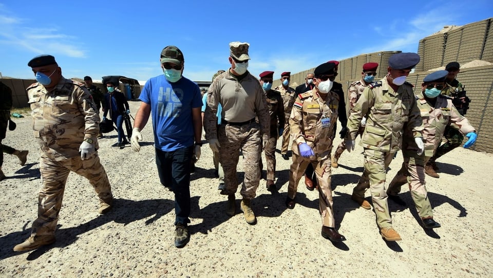 Rückzug aus Irak: US-Marines übergeben am 4. April 2020 die Al-Taqaddum-Luftwaffenbasis im Westen Bagdads ans irakische Militär. 