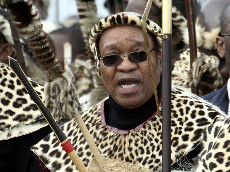 Jacob Zuma im Leopardenfell.