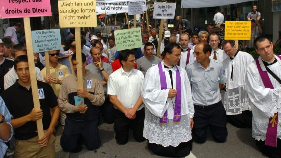 Gegenkundgebung an der Luzerner Pride von 2005