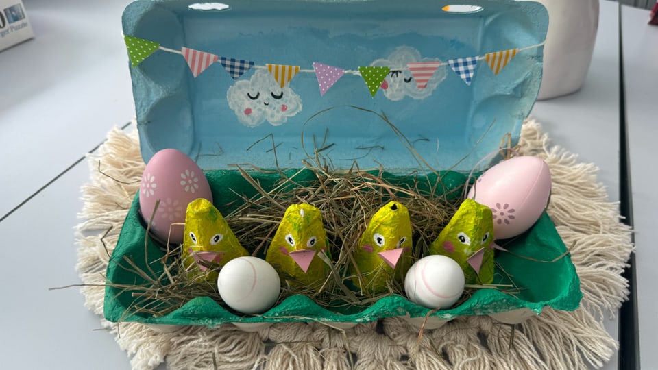 Basteln mit Kinder, Bastelanleitung, Ostern, Osterhase, Osternest, Osternest basteln