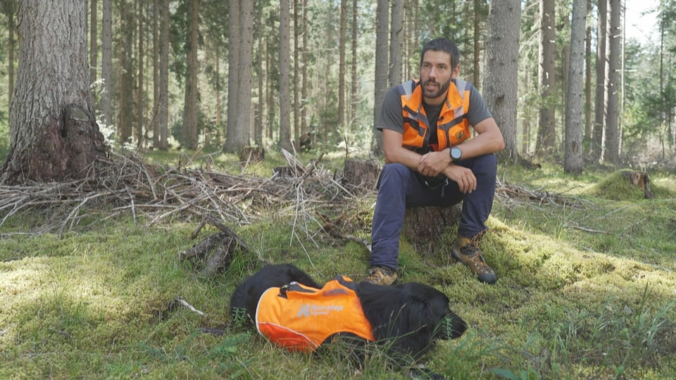 Antonin Hugentobler und sein Hund Cino