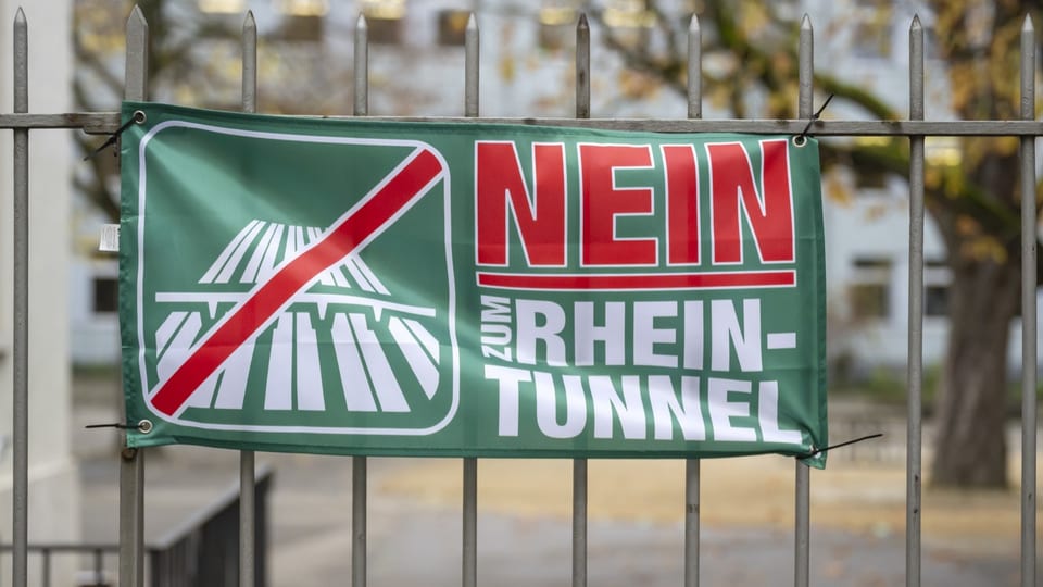 Plakat gegen Rheintunnel 