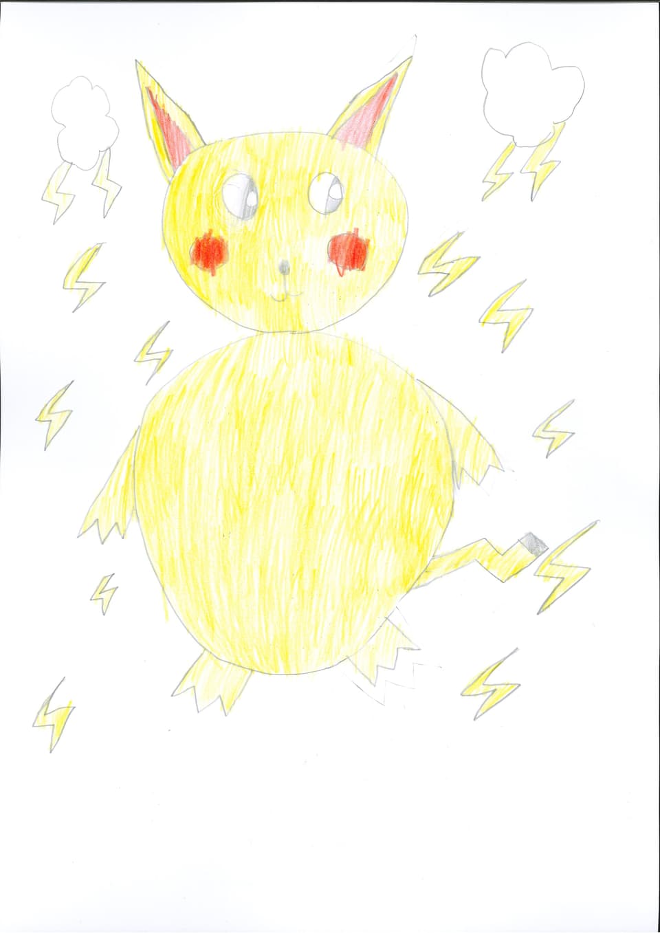 Kinderzeichnung pikachu