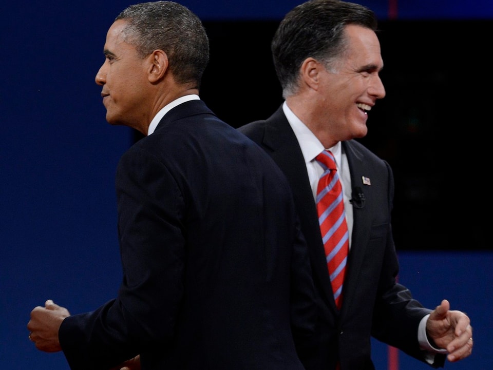 Obama und sein Rivale im zweiten Wahlkampf Mitt Romney