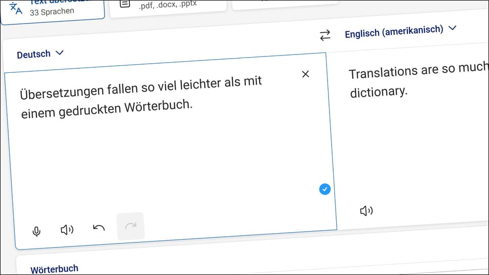 Eingabefeld mit deutschem Text