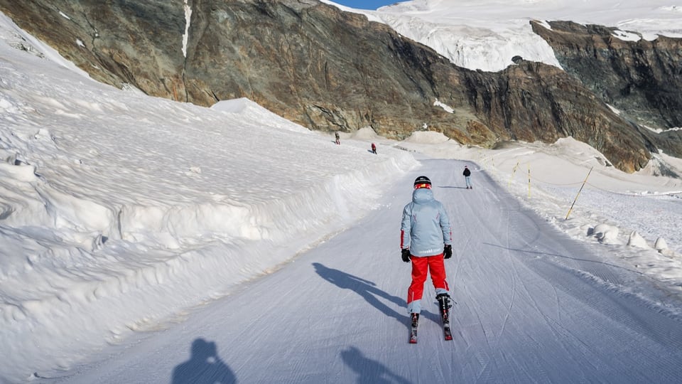 Skifahrer in Saas Fee.