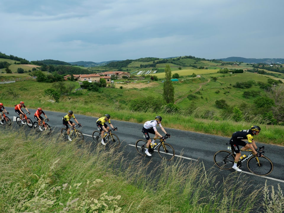 Das Team Visma-Lease-a-bike mit Titelverteidiger Sepp Kuss.