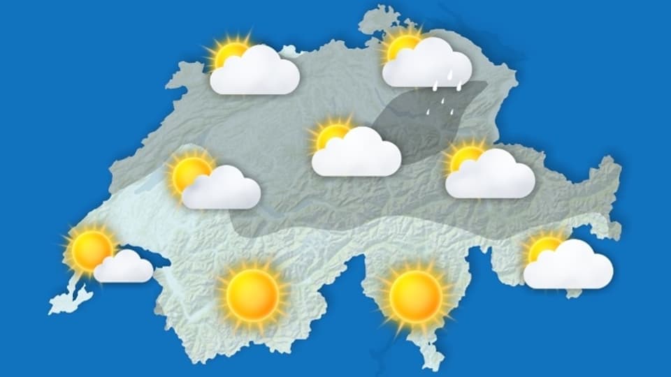 Symbole beschreiben das Wetter in der ganzen Schweiz