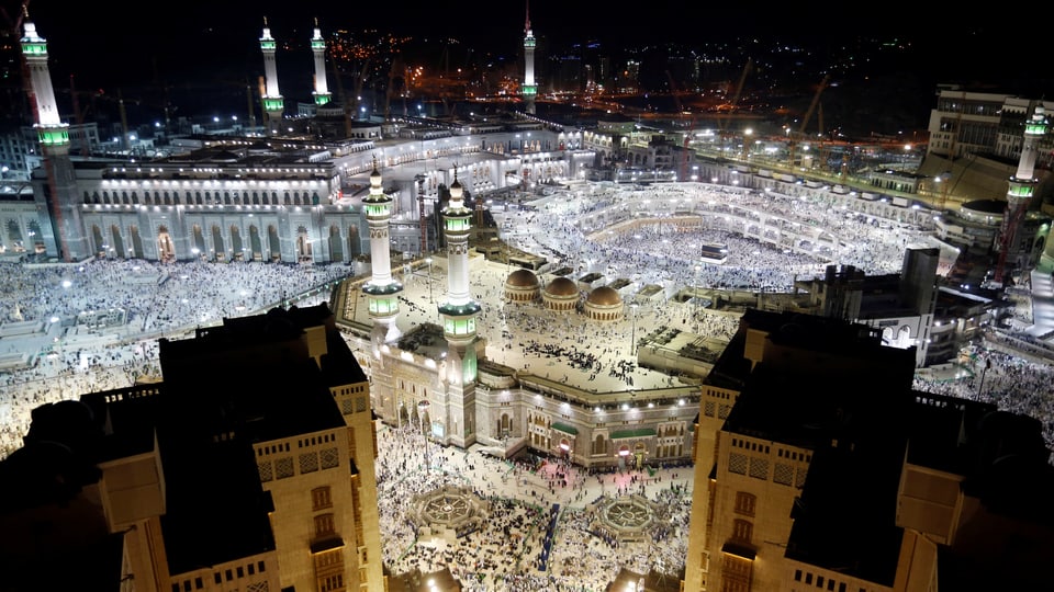 Blick auf die Grosse Moschee in Mekka. 