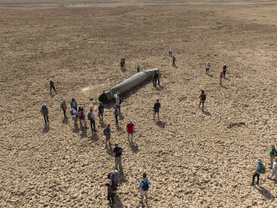 Von Israel abgefangene iranische Rakete beim Toten Meer.