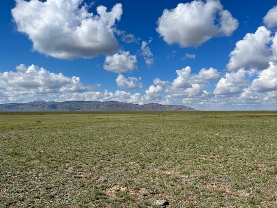 Die schier endlose Steppe in Kasachastan.