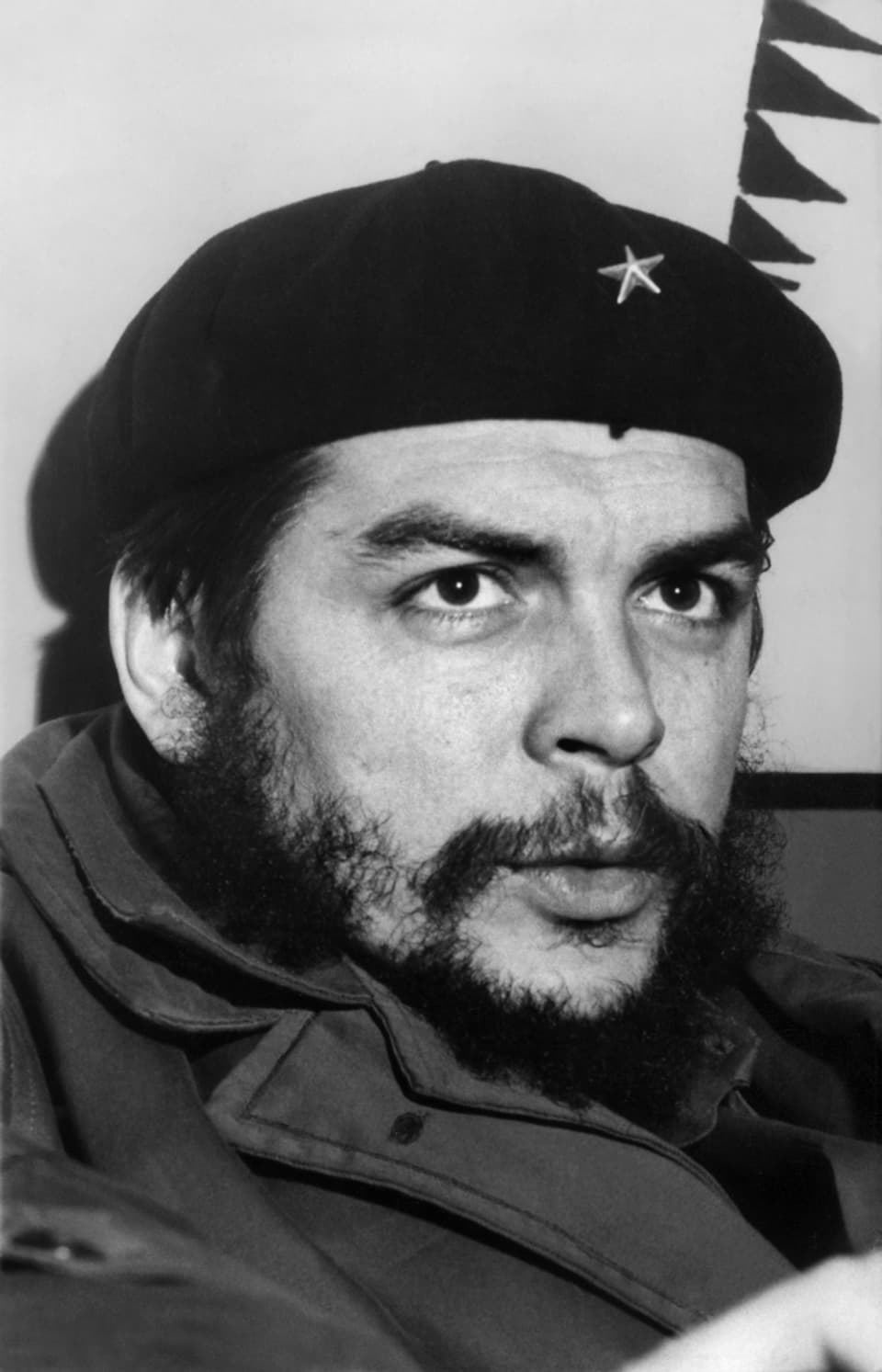 Che Guevara in Schwarzweiss mit Kappe