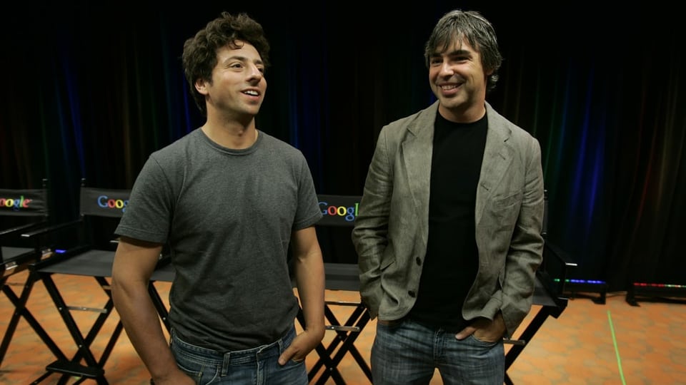 Sergey Brin und Larry Page bei einem gemeinsamen Auftritt.