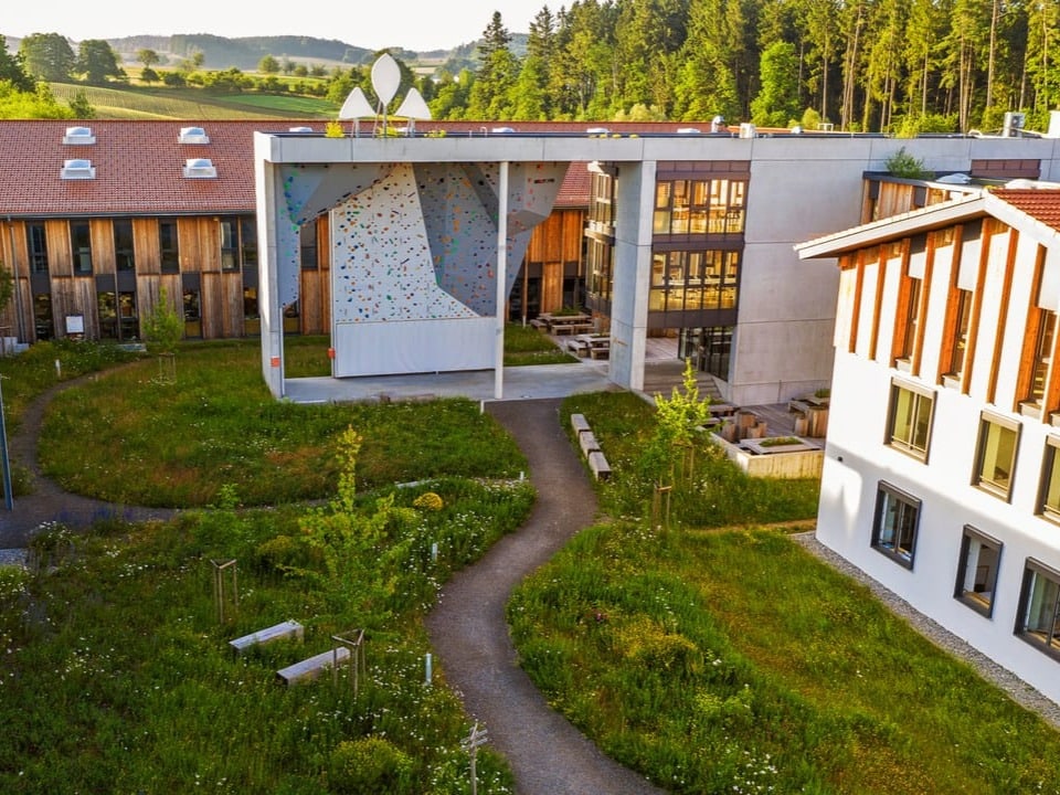 Blick auf den begrünten Innenhof.