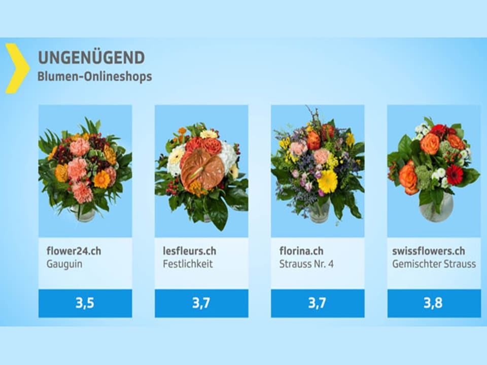 Testgrafik Blumensträusse ungenügend.