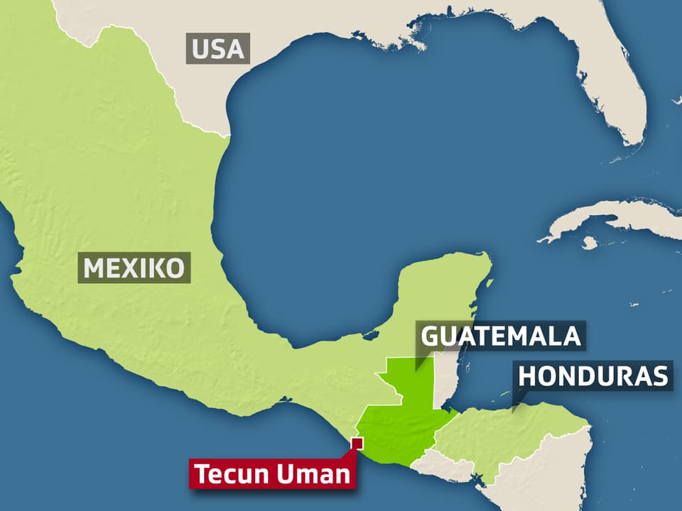 Karte von Mittelamerika.