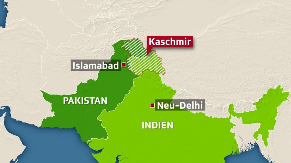 Kaschmir-Region auf der Landkarte