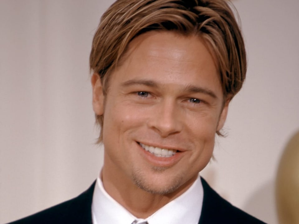 Brad Pitt steht da und sieht einfach nur gut aus