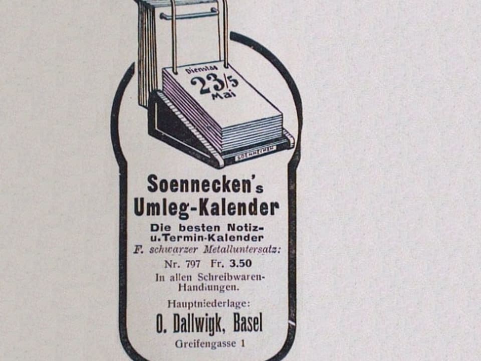 Werbeinserat für Kalender aus Schweizer Illustrierten, 1914