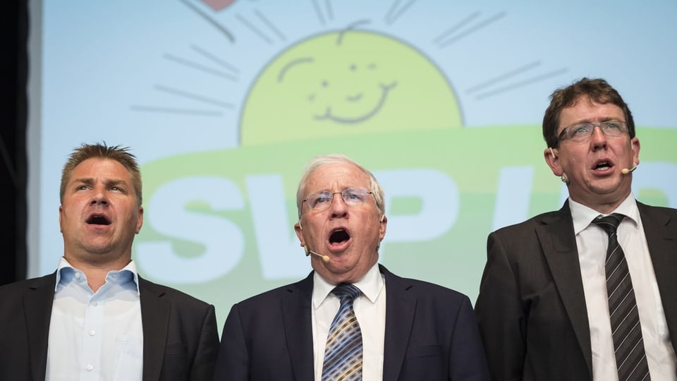 Toni Brunner, Christoph Blocher und Albert Rösti 