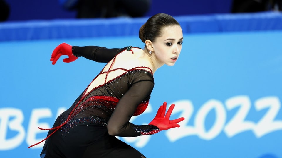 Kamila Valijewa bei den Winterspielen 2022 in Peking.